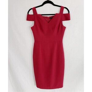 White House Black Market Cold shoulder red dress Size 0 NWOT